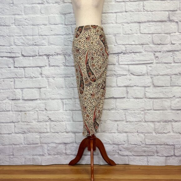 Veronica Beard Herst Ivory Silk Paisley Asymmetrical Skirt
